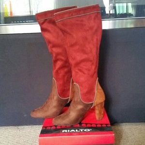 Suede multi colored boots